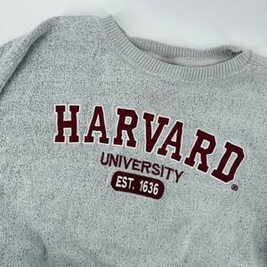Bay State Apparel Harvard University Long Sleeve Crewneck Sweater Gray Men XL